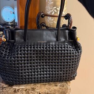 Donna Karan Black Textured Shoulder Bag